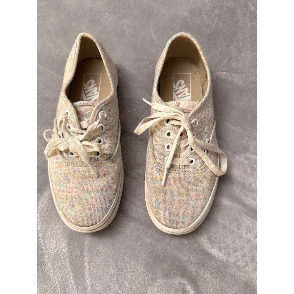 Vans Authentic Low Top Sneakers Multi Color Pastel Knit‎ Mens 4.5 Womens 6.0